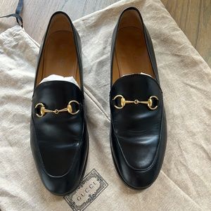 Authentic Black Leather Gucci Jordaan Women’s Loafers